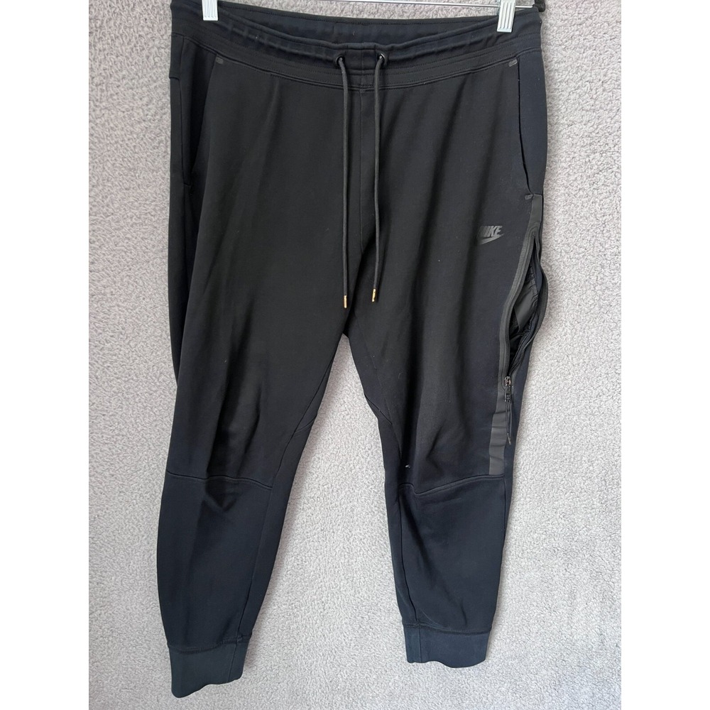 Nike Pants Mens Large‎ Black Sportswear Tech Fleece Joggers Tapered Activewear